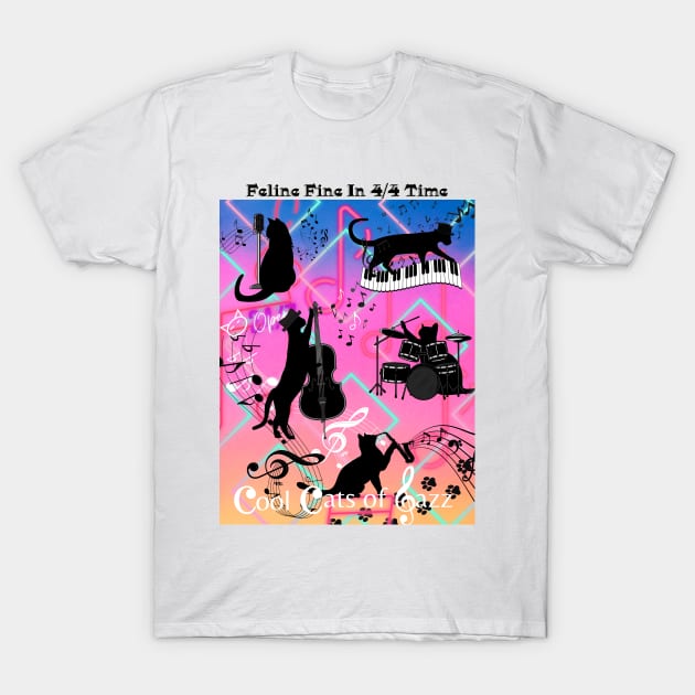 Cool Cats of Jazz T-Shirt by Rattykins